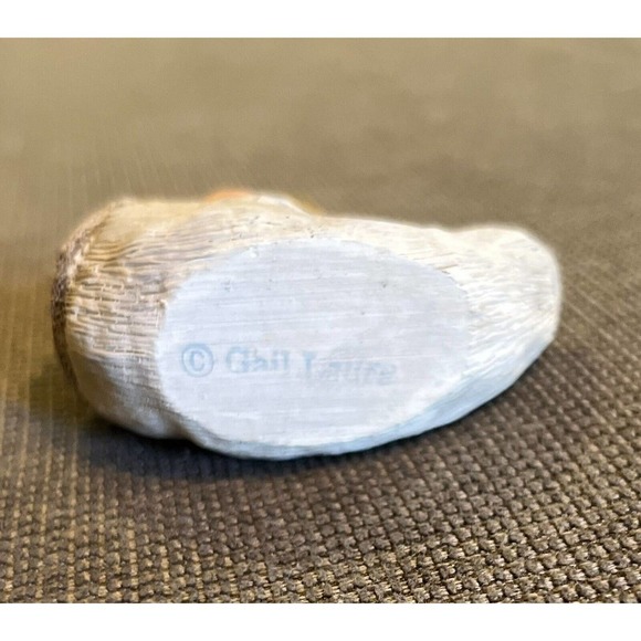 HTF Vintage Gail Laura SANTA Claus Face Ornament Green Hat Moon Shape - Picture 2 of 4